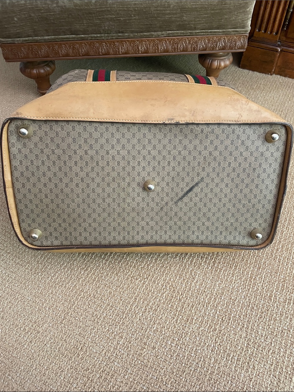 GUCCI Authentic gg monogram Vintage overnight travel bag. O/S - Picture 5 of 13